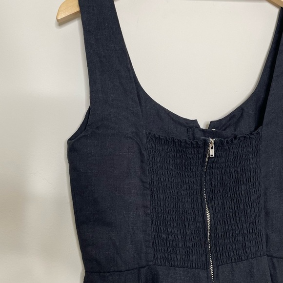 Reformation Lace-Up Corset Linen A-Line Minidress fitted sleeveless vacation - Picture 4 of 12